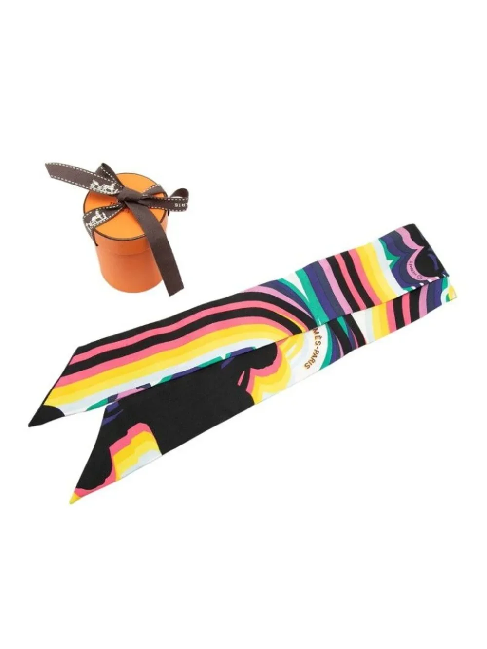 Hermes Twilly Brides de Gala Ceremonial Bridle Scarf Multicolor Silk - Picture 5 of 5
